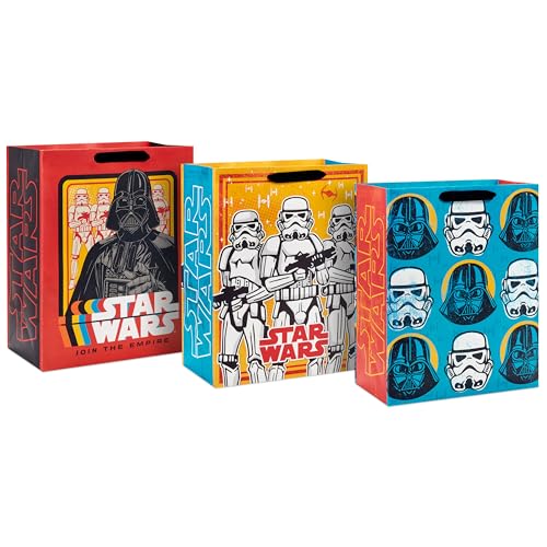 Bolsas de Regalo Grandes Hallmark Star Wars de 13 (3 Bolsas: Darth Vader y Stormtroopers) para Cumpleaños, Navidad y Fiestas - imagen 1