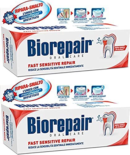 Biorepair: Pasta de Dientes Reparadora Rápida para Sensibilidad con microRepair, Nueva Fórmula - 2.5 Oz (75ml) Tubos (Paquete de 2) [Importación - imagen 2