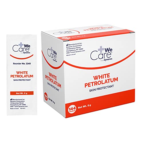 Dynarex Vaselina Blanca, Gel de Petróleo para Piel Seca o Agrietada, Alivio para Irritaciones Menores, Paquete de 5g, 1 Caja de 144 Paquetes - imagen 5