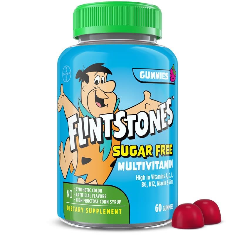 Multivitamínicos Flintstones para Niños, Gomas Sin Azúcar con Vitaminas A, C, E, B6 y B12, Sabor Frambuesa, 60 Unidades - imagen 3
