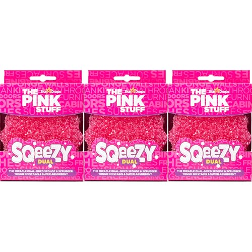 Stardrops – The Pink Stuff – Esponja Limpiadora Doble Cara SQeeZY, Sin Rayones, Ideal para Cocinas, Baños y Uso Exterior, Paquete de 3 - imagen 6