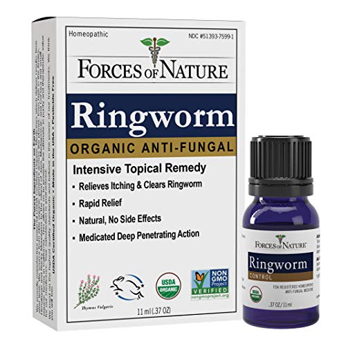 Tratamiento de Tiña para Humanos Forces of Nature, Medicina Homeopática Orgánica, 0.37 Fl Oz, Alivio Antifúngico para Picazón, Piel Roja e Irritada, - imagen 5
