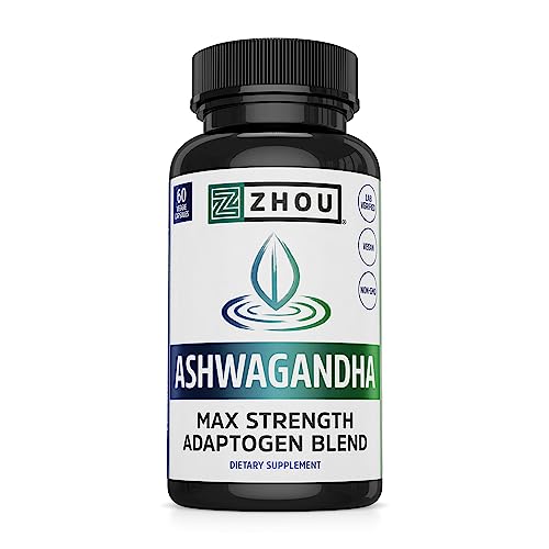Zhou Nutrition Cápsulas de Ashwagandha, Mejora del Ánimo, Aumento de Energía, Suplemento con Rhodiola, Albahaca Sagrada, Cordyceps y Reishi, 60 - imagen 5