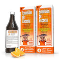 Emulsión de aceite de hígado de bacalao Escocia con vitaminas A, D, E y B1 - Suplemento dietético sabor naranja - Omega 3 - 6.5 oz (Paquete de 2) - imagen 1
