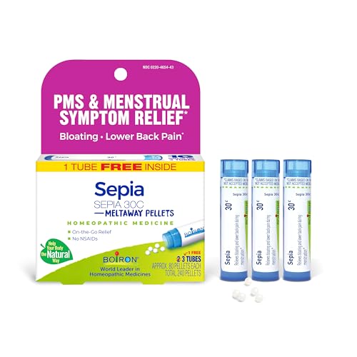 Boiron Sepia 30C Medicina Homeopática para Alivio de Síntomas Menstruales y PMS - 3 Cuentos (240 Gránulos) - imagen 4