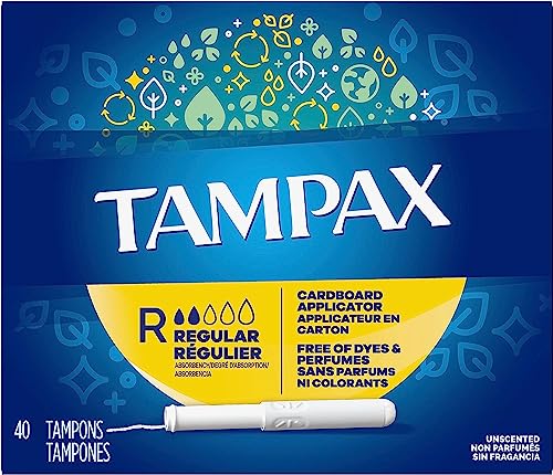 Tampax Tampones Regulares, Absorbencia Regular, Aplicador de Cartón, Falda Antifugas, Sin Fragancia, Paquete de 40 - imagen 2