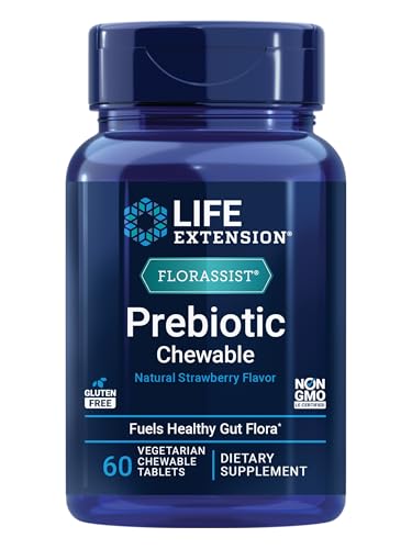 Life Extension FLORASSIST® Suplemento Prebiótico Masticable (Fresa), 1000 mg de xilooligosacáridos, 60 tabletas vegetarianas, libre de gluten y no OGM - imagen 5