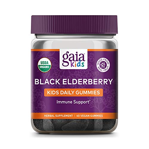 Gomitas Diarias de Saúco Negro Gaia Herbs para Niños - Suplemento Orgánico Delicioso para el Sistema Inmunológico - 40 Gomitas Veganas (40 Porciones) - imagen 2