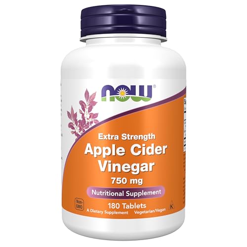 Suplementos NOW Foods, Vinagre de Sidra de Manzana 750 mg, Fermentado de Sidra de Manzana Dulce, Extra Fuerte, 180 Tabletas - imagen 2