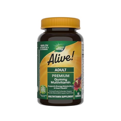 Nature's Way Alive! Gummy Multivitamínico Premium para Adultos, Complejo de Vitaminas B, Apoya el Metabolismo Energético y la Salud del Corazón, - imagen 1