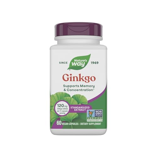 Extracto Premium de Ginkgo de Nature's Way, Apoya la Memoria y Concentración, 120 mg por 2 Cápsulas, con Gotu Kola, Vegano, Sin Gluten, 60 Cápsulas - imagen 3