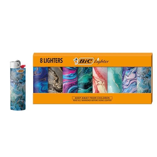 Encendedor BIC Maxi Pocket, Edición Especial Colección Mármol, 8 Piezas con Diseños Únicos (Colores Pueden Variar) - imagen 6