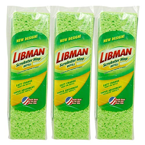 Paquete de Recargas Libman Scrubster Mop, Tres Reemplazos #3105 Extra Absorbentes, Cabezas de Esponja Recubiertas de Celulosa, 3 Piezas - imagen 4