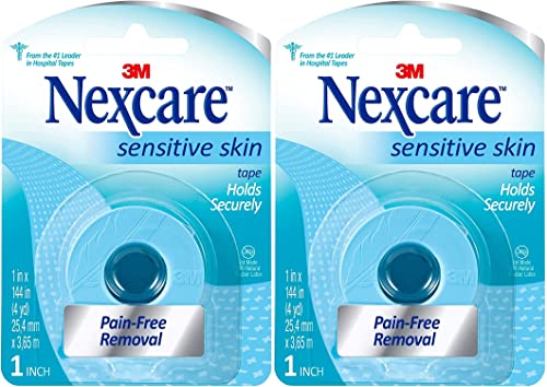 Cinta Nexcare para Piel Sensible, 1 pulg x 4 yd, Remoción Sin Dolor, Hipoalergénica, Paquete de 2 Rollos - imagen 3