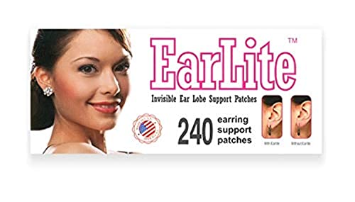 EarLite 240 (60 unidades en 4 paquetes) Parche de soporte para aretes invisibles a prueba de agua en bolsa ZipLock - Hecho en EE. UU. - imagen 4