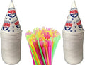 Tazas para Nieve Concession Essentials 200 Piezas 6oz con 200 Popotes de Neón de 8 - imagen 1