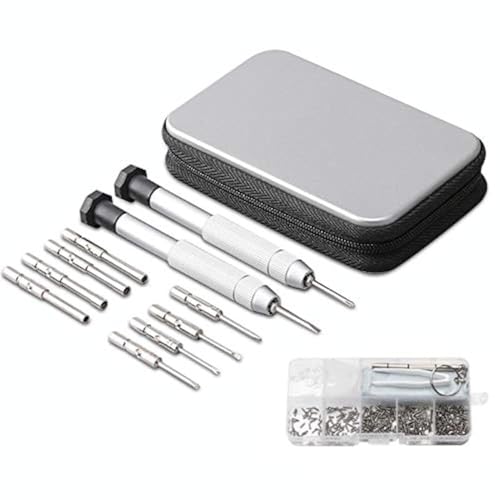 Juego de Destornilladores de Precisión, Kit de Reparación de Gafas con 10 Estilos de Destornilladores, Almohadillas Nasales, Destornilladores 4 en 1, - imagen 5