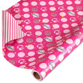 Papel de Regalo Reversible Barbie de American Greetings de 75 pies cuadrados para Cumpleaños y Ocasiones, Estrellas, Lunares y Rayas (1 Rollo, 30 in. - imagen 1