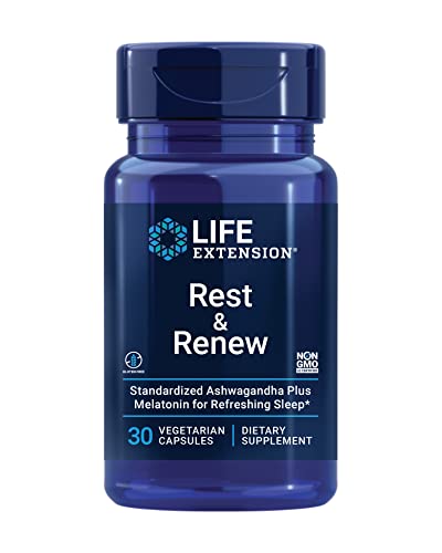 Life Extension Rest & Renew, Suplemento para un Sueño Reparador, Libre de Gluten, No OGM, Vegetariano, 30 Cápsulas - imagen 3