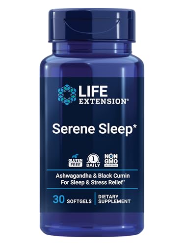 Life Extension Serene Sleep – Suplemento para Dormir con Ashwagandha y Comino Negro – Relajación y Apoyo al Sueño, Sin Melatonina – 30 Softgels - imagen 1