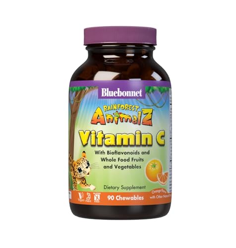 Tabletas Masticables de Vitamina C Bluebonnet Nutrition Rainforest Animalz, 250mg, Sin Soja, Sin Gluten, Kosher, Sin Lácteos, Veganas, 90 Tabletas, - imagen 3