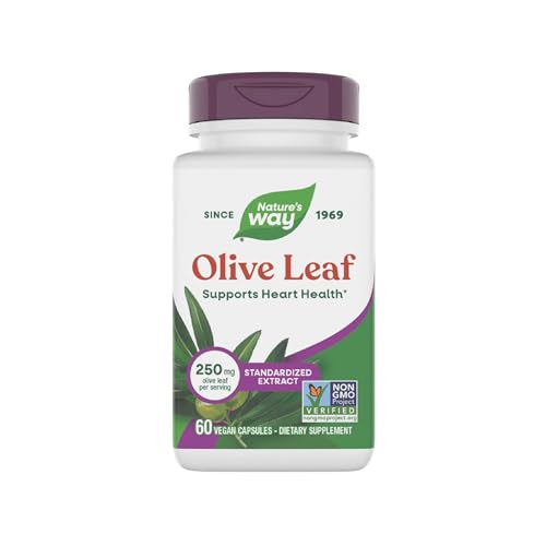 Suplemento de Extracto Estandarizado de Hoja de Olivo de Nature's Way, 250 mg por Porción, Apoya la Salud del Corazón*, 60 Cápsulas Veganas y Sin - imagen 5