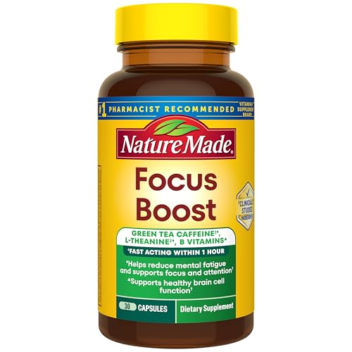 Cápsulas Nature Made Focus Boost con Cafeína de Té Verde + L Teanina, Vitaminas B, Suplemento de Enfoque Rápido, 30 Cápsulas, Suministro para 30 Días - imagen 2