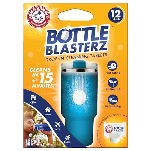 Tabletas Limpiadoras Arm & Hammer Bottle Blasterz - Perfectas para Botellas de Agua, Termos y Enfriadores - Ingredientes Naturales, Elimina Olores, - imagen 4