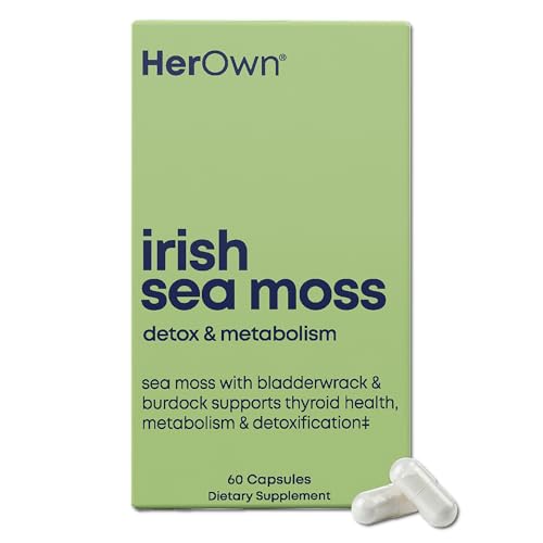 Cápsulas de Musgo Marino Irlandés Her Own, con Raíz de Bardana y Fucus, Detox, Metabolismo, Inmunidad, Salud de la Piel, 60 Contenido - imagen 1