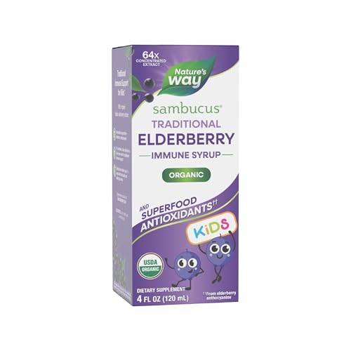 Jarabe Inmunológico para Niños Sambucus de Nature's Way, Extracto Concentrado de Saúco Negro, Antioxidantes Superalimento, 4 Fl Oz (El Empaque Puede - imagen 1
