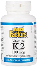 Natural Factors, Vitamina K2 120 mcg, Apoya la Salud Ósea y Vascular, 60 Cápsulas - imagen 1