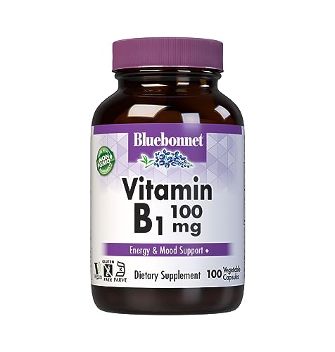 Vitaminas B1 Bluebonnet 100 mg - Apoyo al Ánimo y Energía para Hombres y Mujeres - Thiamina HCl - No GMO, Vegano, Kosher, Sin Gluten - 100 Cápsulas - imagen 3