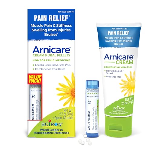 Paquete de Valor Boiron Arnicare: Crema y Arnica 30c para Alivio del Dolor, Soreness Muscular y Hinchazón por Moretones o Lesiones - 2.5 oz + Tubo de - imagen 3