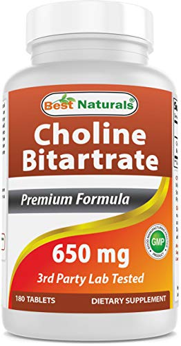 Choline Bitartrato 650 mg de Best Naturals (Sin OGM) para Función Cognitiva Saludable - 180 Tabletas - imagen 6