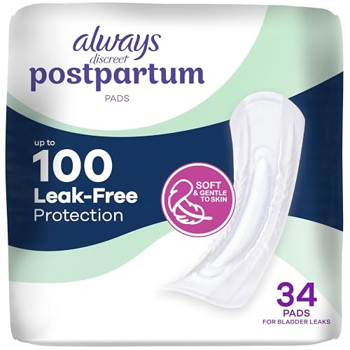 Always Discreet Toallas Postparto y de Incontinencia para Mujeres, Máxima Absorción, Protección de Fugas, 34 Piezas - imagen 2