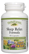 Fórmula Sleep Relax de Herbal Factors, Suplemento Natural para Dormir con Raíz de Valeriana, Flor de Pasión y Skullcap, No GMO, 90 cápsulas (90 - imagen 1