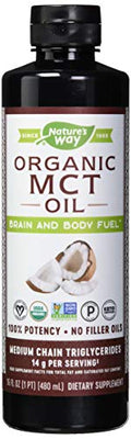 Aceite MCT Orgánico de Coco Nature's Way, No GMO, Sin Gluten, 14 g de MCT por Porción, 16 Onzas Líquidas (Paquete de 6) - imagen 1