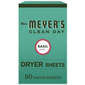 Sábanas para Secadora Mrs. Meyer's Clean Day, Suaviza Telas, Reduce Estática, Fórmula Libre de Crueldad, Aroma a Albahaca, 80 Piezas - imagen 1