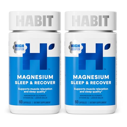 Suplemento Habit de Magnesio para Sueño y Recuperación, Doble Paquete, Magnesio Glicinato, Vitamina B6, Melisa, (120 Cápsulas, 1 Paquete x 60 - imagen 2