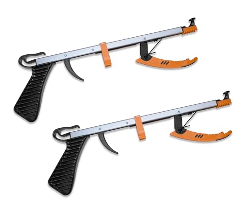 Herramienta de Alcance Compacta Rehabilitation Advantage, Extensión de 15, Juego de 2, Mandíbulas de Goma, Agarre de 3, Ligera de Aluminio, Ideal - imagen 1