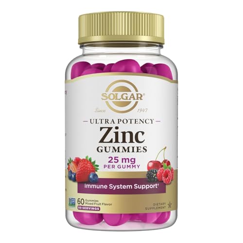 Gomitas de Zinc Solgar para Adultos con 25mg de Zinc Citrato Ultra Potente, Sabor Frutas Mixtas, Veganas, Kosher y Sin Gluten, 60 Porciones - imagen 3