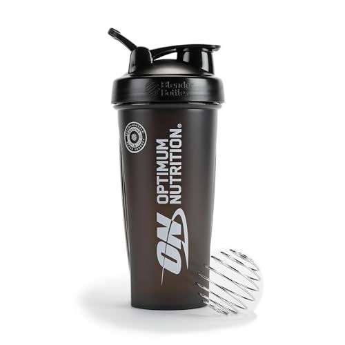 Botella Mezcladora Optimum Nutrition, 28oz, Vaso con Bola de Acero Inoxidable, Negro, Paquete de 1 - imagen 2