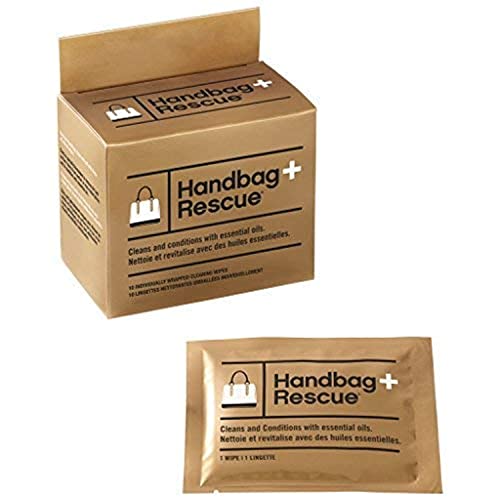 Toallitas de Limpieza Naturales HandBagRescue. Elimina Suciedad y Manchas, Condiciona Bolsos de Piel con Aceites Esenciales. Caja de 10 Toallitas - imagen 1