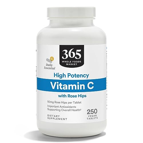 365 by Whole Foods Market, Vitamina C de Alta Potencia con Rosa Mosqueta, Vegana, 250 Tabletas - imagen 6