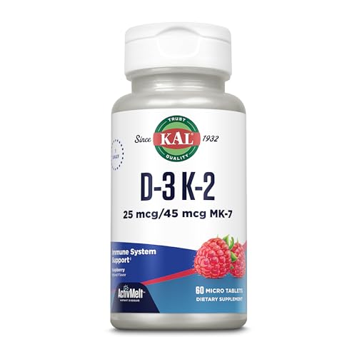 KAL ActivMelt Vitamina D3 K2 - Suplemento Inmunológico con Vitamina D3 y MK7 Vit K2 para Huesos Fuertes - Tabletas de Disolución Rápida, Sabor - imagen 3