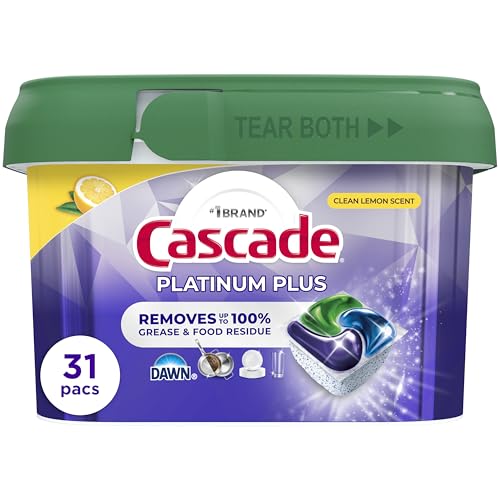 Cápsulas de detergente para lavavajillas Cascade Platinum Plus Limón, 31 piezas, detergente en tabletas para platos - imagen 4