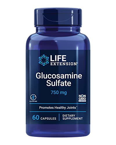 Glucosamina Sulfato Life Extension, 750 mg, Apoya la Comodidad de Rodillas y la Salud Articular, Libre de Gluten, No OGM, 60 Cápsulas - imagen 1
