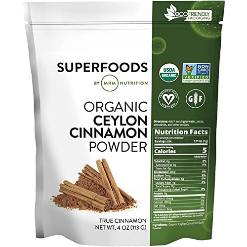 MRM Polvo de Canela de Ceilán Orgánico - Canela Pura para Hombres y Mujeres - Antioxidantes y Fitonutrientes para Bebidas, Batidos, Repostería - - imagen 2