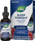 Gotas de Melatonina Sleep Tonight de Nature's Way con L-Theanina, 2 Oz, Sabor a Cereza, Apoyo No Habitual* - imagen 1