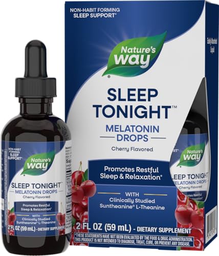 Gotas de Melatonina Sleep Tonight de Nature's Way con L-Theanina, 2 Oz, Sabor a Cereza, Apoyo No Habitual* - imagen 2